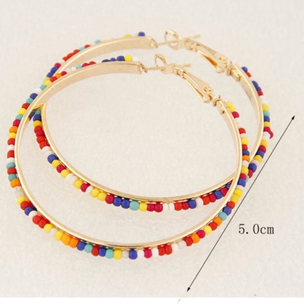 Beaded Hoop Earrings